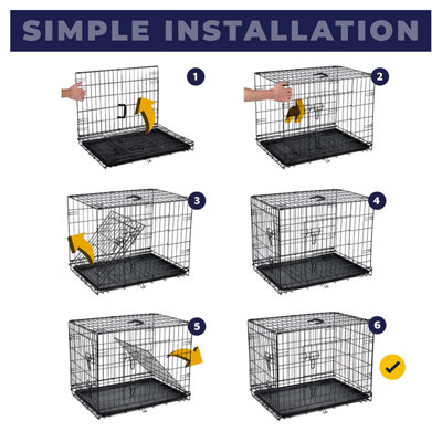 Dog Crate with Removable Tray and Bed - Medium - 9