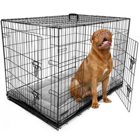 Dog Crate with Removable Tray and Bed - XXL