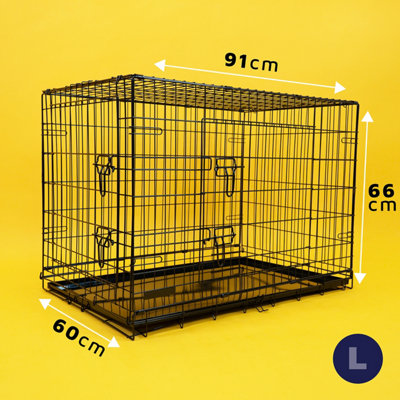 Dog Crate with Removable Tray - Large