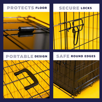 Image showcasing Dog Crate with Removable Tray - Large