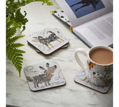 Dog Days Animal Print Printed MDF Coasters (4 Pack)