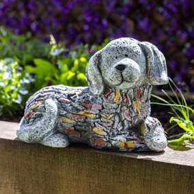 Dog Garden Ornament with Stone Effect