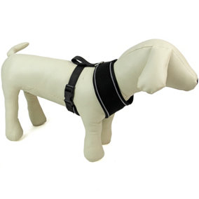 Dog Harness Puppy Pet Comfortable Mesh Breathable Adjustable Reflective Black M
