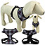 Dog Harness Puppy Pet Comfortable Mesh Breathable Adjustable Reflective Black Tartan L