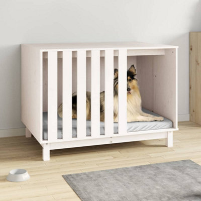 Dog House White 100x70x72 cm Solid Wood Pine