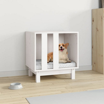 Dog House White 50x40x52 cm Solid Wood Pine