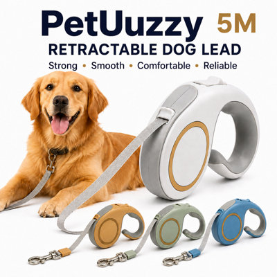 Dog Lead Retractable 5MLong Strap Extendable Nylon Training Adjustable ...