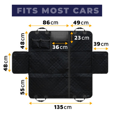 Dog Luxury Car Hammock with Dog Seat Belt - Pure Black