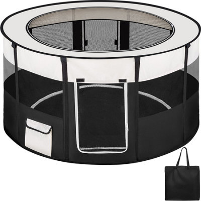 Dog Pen Carola - foldable, for indoor and outdoor use, 114 x 60.5 cm - 60.5 Centimetre - black Price Comparisons | Compare The Build