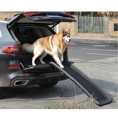 Dog Pet Ramp Plastic Folding Lightweight Strong Bi Fold Travel Car