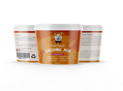 Dog Shedding Mud Wash Rich In Vitamins, Natural Detoxing Hydrating Nourishing Deshedding Hair Remover Moisturising Relief (500g)