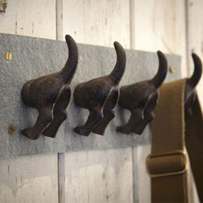 Dog Tail 4 Hooks Plaque for Keys and Pet Leads - 3