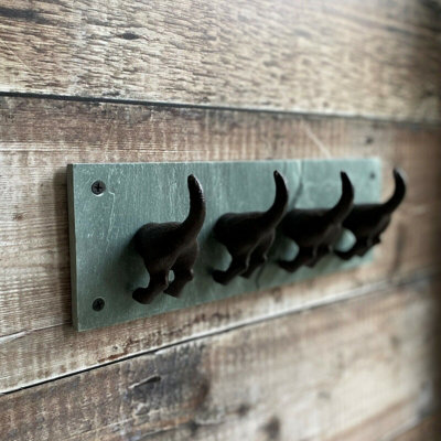 Dog Tail 4 Hooks Plaque for Keys and Pet Leads - 6