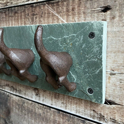 Dog Tail 4 Hooks Plaque for Keys and Pet Leads - 7