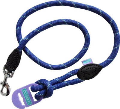 DogCo Mountain Rope Trigger Lead Blue Reflective 120cm