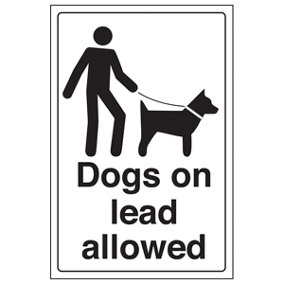Dogs On Lead Allowed Information Sign - Rigid Plastic - 200x300mm (x3)