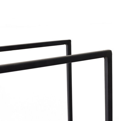 Dogwood Log Holder Iron Solid Base Tall Frame Black Matte Contemporary Design - 7