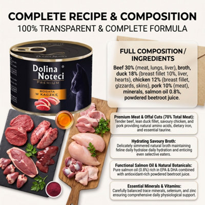 Dolina Noteci Premium witch Duck Wet Cat Food for Adult Cats High Meat ...