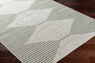 DOLLY In- & Outdoor Global Moss/Grey Area Rug 160 x 230 cm