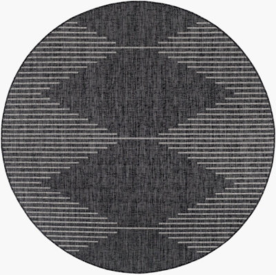 DOLLY Round In- & Outdoor Global Charcoal Area Rug 160 x 160 cm