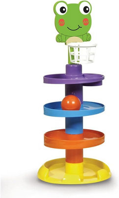 Tour Spirale Dolu Basic – 4 Pièces Empilables + 1 Balle – Avec Grenouille Et Panier – Dès 12 Mois