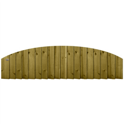 Dome Top Feather Edge Fence Panel (Pack of 3) Width: 6ft x Height: 1ft Vertical Closeboard Planks Fully Framed - 4
