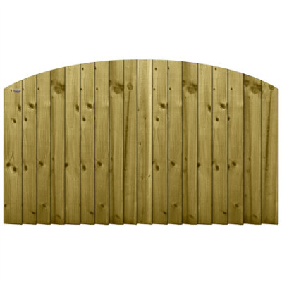 Dome Top Feather Edge Fence Panel (Pack of 3) Width: 6ft x Height: 3ft Vertical Closeboard Planks Fully Framed - 3