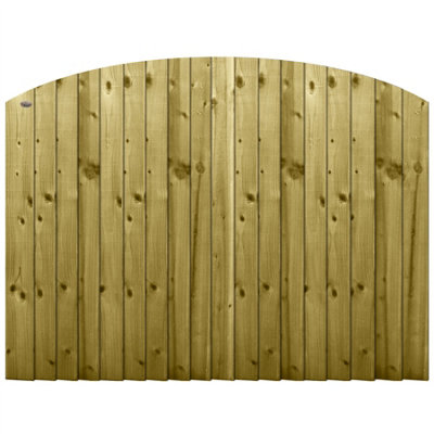 Dome Top Feather Edge Fence Panel (Pack of 3) Width: 6ft x Height: 4ft Vertical Closeboard Planks Fully Framed