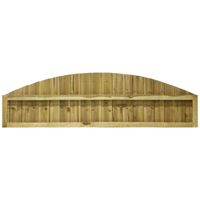Dome Top Feather Edge Fence Panel (Pack of 4) Width: 6ft x Height: 1ft Vertical Closeboard Planks Fully Framed