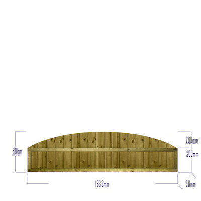 Dome Top Feather Edge Fence Panel (Pack of 4) Width: 6ft x Height: 1ft Vertical Closeboard Planks Fully Framed - 4
