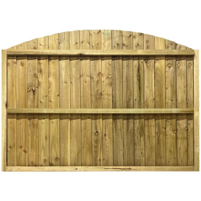 Dome Top Feather Edge Fence Panel (Pack of 4) Width: 6ft x Height: 4ft Vertical Closeboard Planks Fully Framed
