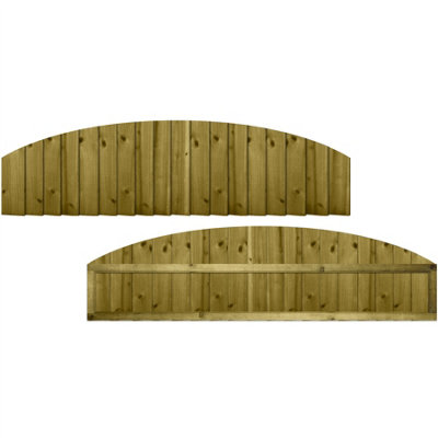Dome Top Feather Edge Fence Panel (Pack of 5) Width: 6ft x Height: 1ft Vertical Closeboard Planks Fully Framed - 4