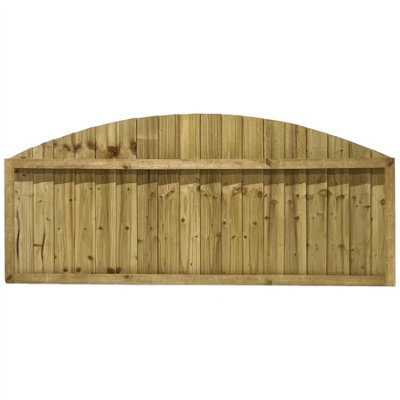 Dome Top Feather Edge Fence Panel (Pack of 5) Width: 6ft x Height: 2ft Vertical Closeboard Planks Fully Framed