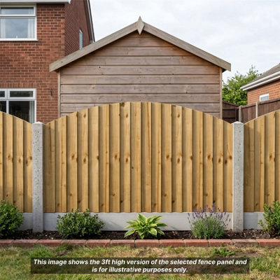 Dome Top Feather Edge Wooden Garden Fence Panels 4 Pack 6ft x 2ft Fully ...