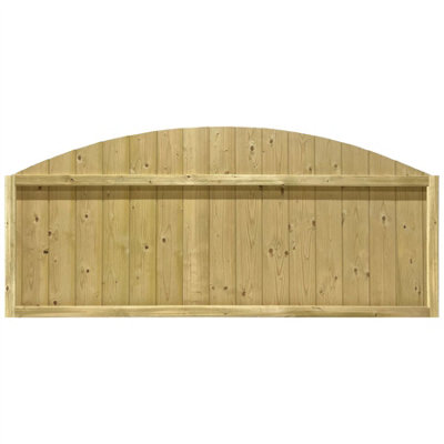 Dome Top Tongue & Groove Fence Panel (Pack of 4) Width: 6ft x Height: 2ft Vertical Interlocking Planks Fully Framed