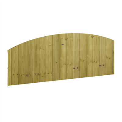 Dome Top Tongue & Groove Fence Panel (Pack of 4) Width: 6ft x Height: 2ft Vertical Interlocking Planks Fully Framed - 3