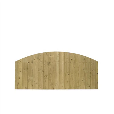 Dome Top Tongue & Groove Fence Panel (Pack of 4) Width: 6ft x Height: 2ft Vertical Interlocking Planks Fully Framed