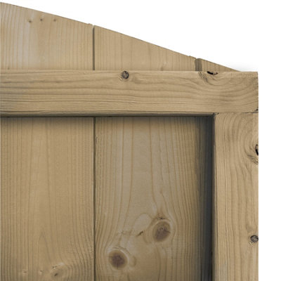 Dome Top Tongue & Groove Fence Panel (Pack of 4) Width: 6ft x Height: 3ft Vertical Interlocking Planks Fully Framed