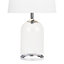 Domed Clear Glass Table Lamp With White Shade