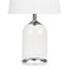 Domed Clear Glass Table Lamp With White Shade
