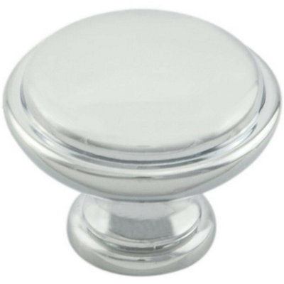 Domed Top Cupboard Door Knob 34mm Diameter Polished Chrome Cabinet Handle