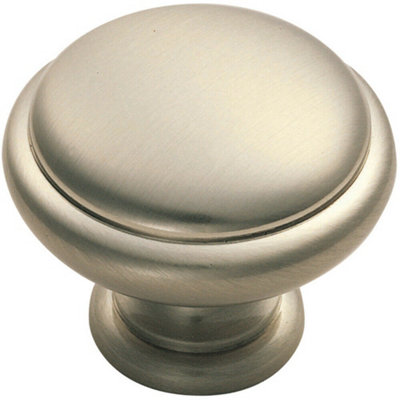 Domed Top Cupboard Door Knob 34mm Diameter Satin Nickel Cabinet Handle