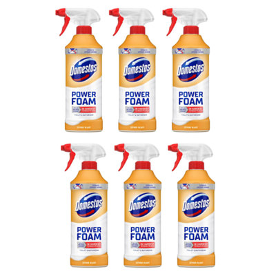 Domestos Power Foam Citrus Blast Toilet & Bathroom Cleaner 450ml - Pack ...