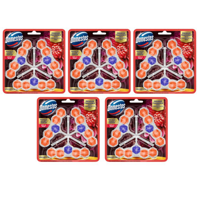 Domestos Toilet Rim Block Aroma Lux Dahlia Wish Bathroom 5 x 3pk