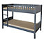 Domino Wooden Bunk Bed in Grey, Kids Bedroom Furniture, 2x 3FT (90cm) Single Beds, Sturdy Ladder, High Safety Guardrail