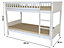 Domino Wooden Bunk Bed in White, Kids Bedroom Furniture, 2x 3FT (90cm) Single Beds, Sturdy Ladder, High Safety Guardrail