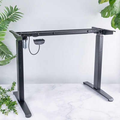 domli Electric Adjustable Black Standing Desk Frame Heavy Duty Steel Stand up Computer Desk Ergonomic Sit