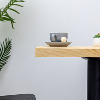 domli Solid Pine Oiled Wood Tabletop - 800mm x 500mm x 32mm - Modern Brushed Textured Wooden Workstation Office Table