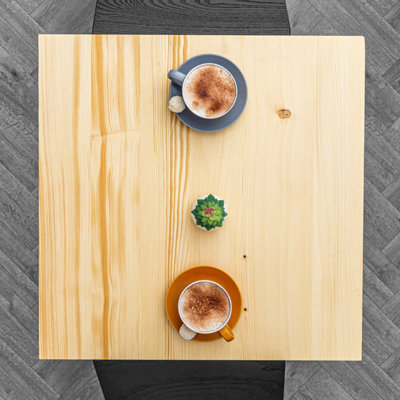 domli Solid Pine Oiled Wood Tabletop - 800mm x 500mm x 32mm - Modern Brushed Textured Wooden Workstation Office Table
