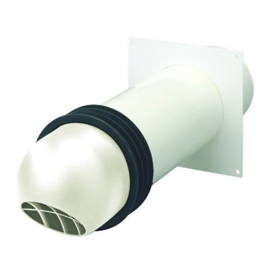 Domus 2647W High Rise Through Wall Duct Installation Kit (150mm) White - 2647W